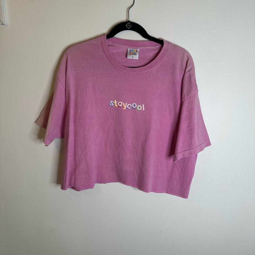 Pink Stay Cool heat reactive Cropped T-Shirt sz large